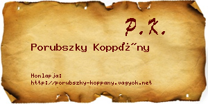 Porubszky Koppány névjegykártya